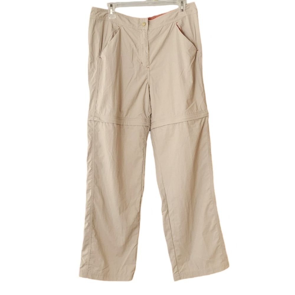 L.L.Bean 100% Nylon Ripstop Beige Convertible Hiking Pants Women's‎ 12R